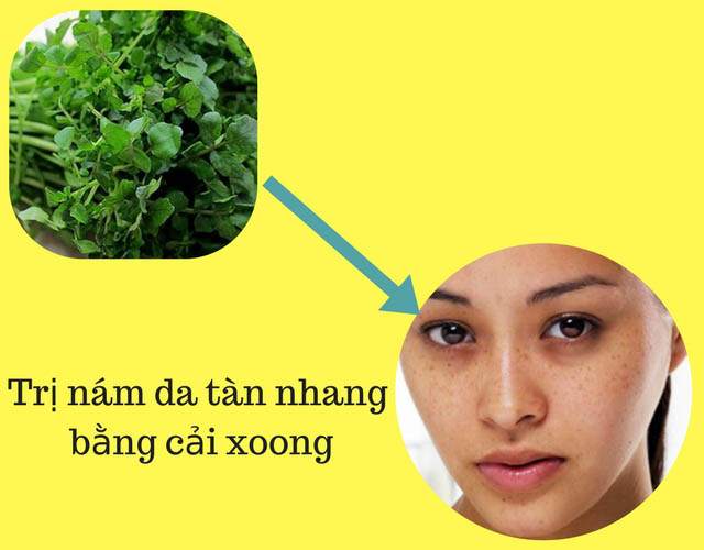 Cách trị nám tàn nhang bằng cải xoong