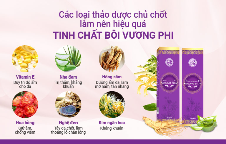 Một số thảo dược chính trong tinh chất bôi ngoài da