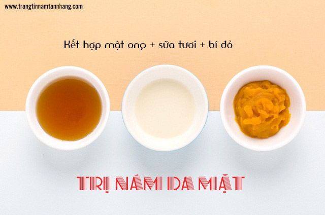 Trị nám bằng bí đỏ, mật ong và sữa tươi không đường