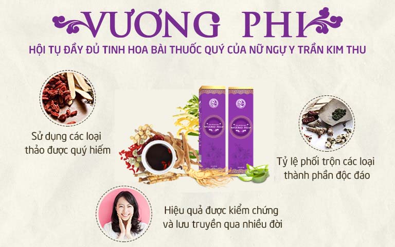 Vương Phi được nghiên cứu và sản xuất bởi Trung tâm Da liễu Đông y Việt Nam